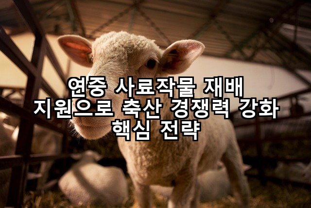 연중 사료작물 재배 지원으로 축산 경쟁력 강화 핵심 전략